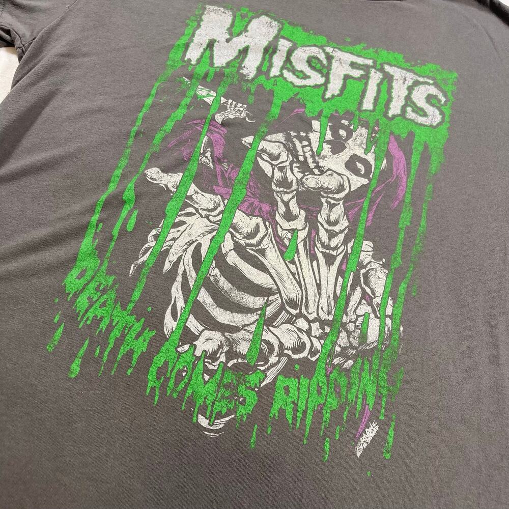 Misfits Skeleton Graphic T Shirt Men’s M Gray Green Purple Punk Rock 2024 - Picture 1 of 6
